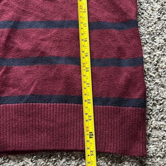 Y2K Abercrombie & Fitch Burgundy Striped L/S Top Wmn Med Preppy Grunge Comfy - Picture 5 of 5